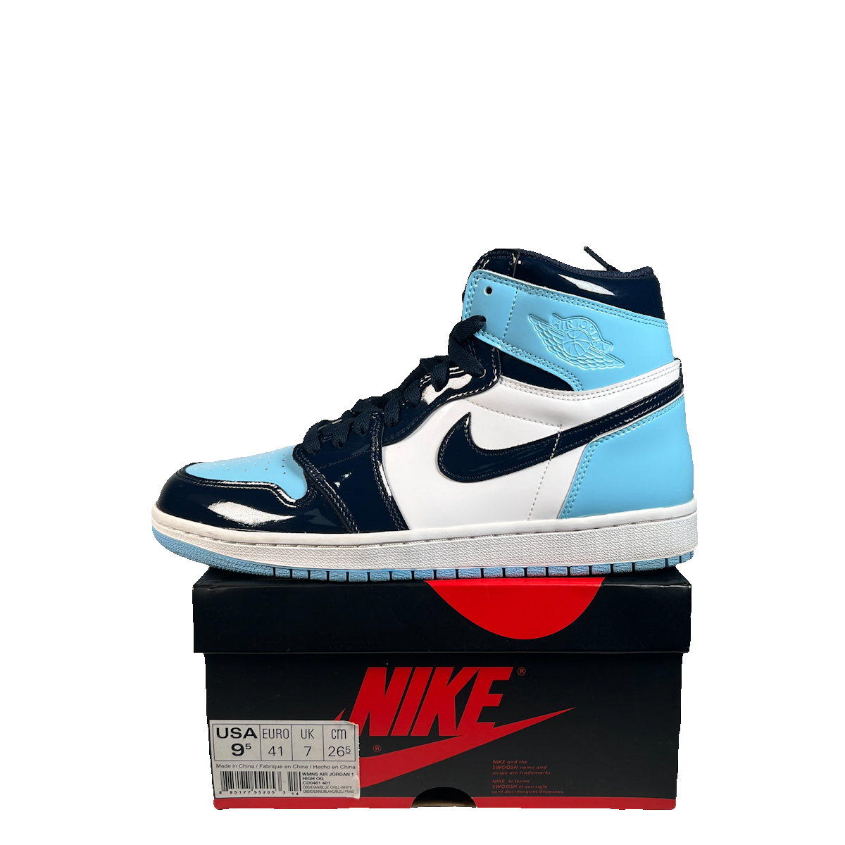 Jordan 1 High UNC Patent (2019) Size 8M/9.5W USED s22718