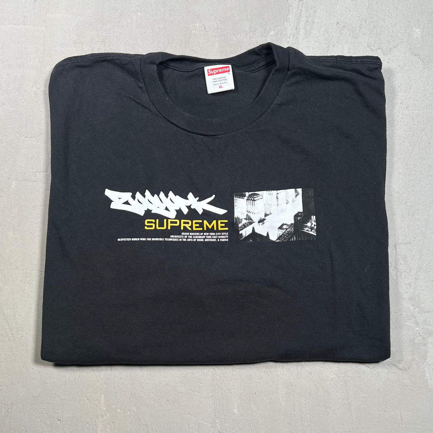 Supreme Zoo York Dynasty Black Tee Size XL USED x17378