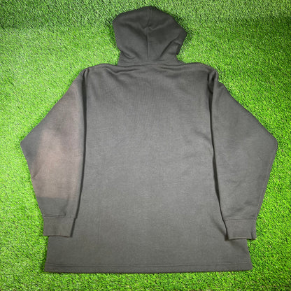 Fear of God FOG Essentials Bleached Black Hoodie Size Medium USED x14297