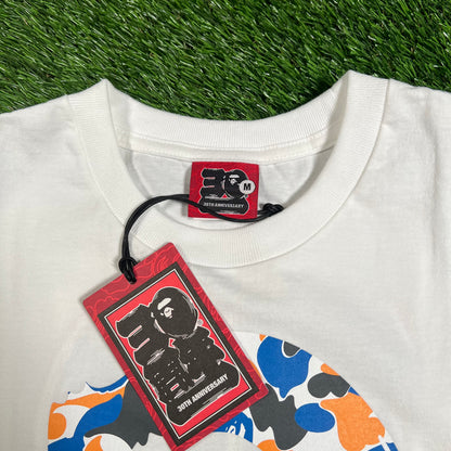 Bape 30th Anniversary White Tee w/ Box Size Medium NEW x16097