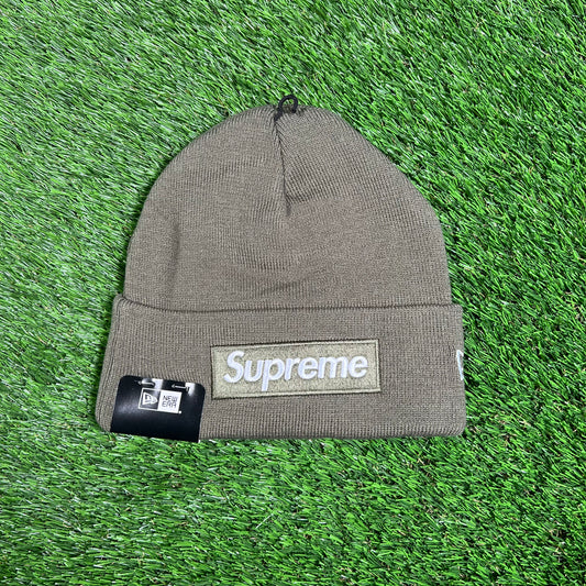 Supreme New Era Box Logo Beanie Light Olive (2025) NEW x15496
