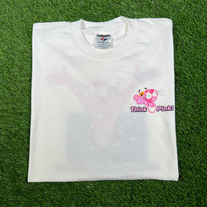 1990s Pink Panther New Cat In Town White Tee Size XXL USED v16616