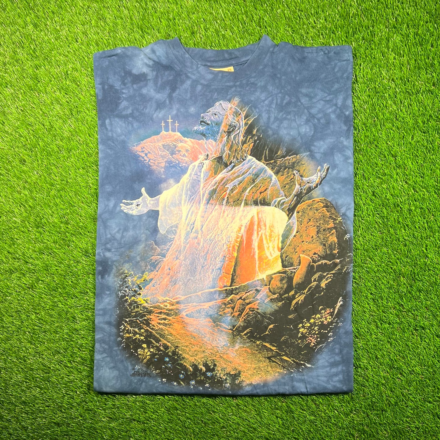 2002 The Mountain Tag Jesus Waterfall Tie Dye Tee Size XL NEW v18743