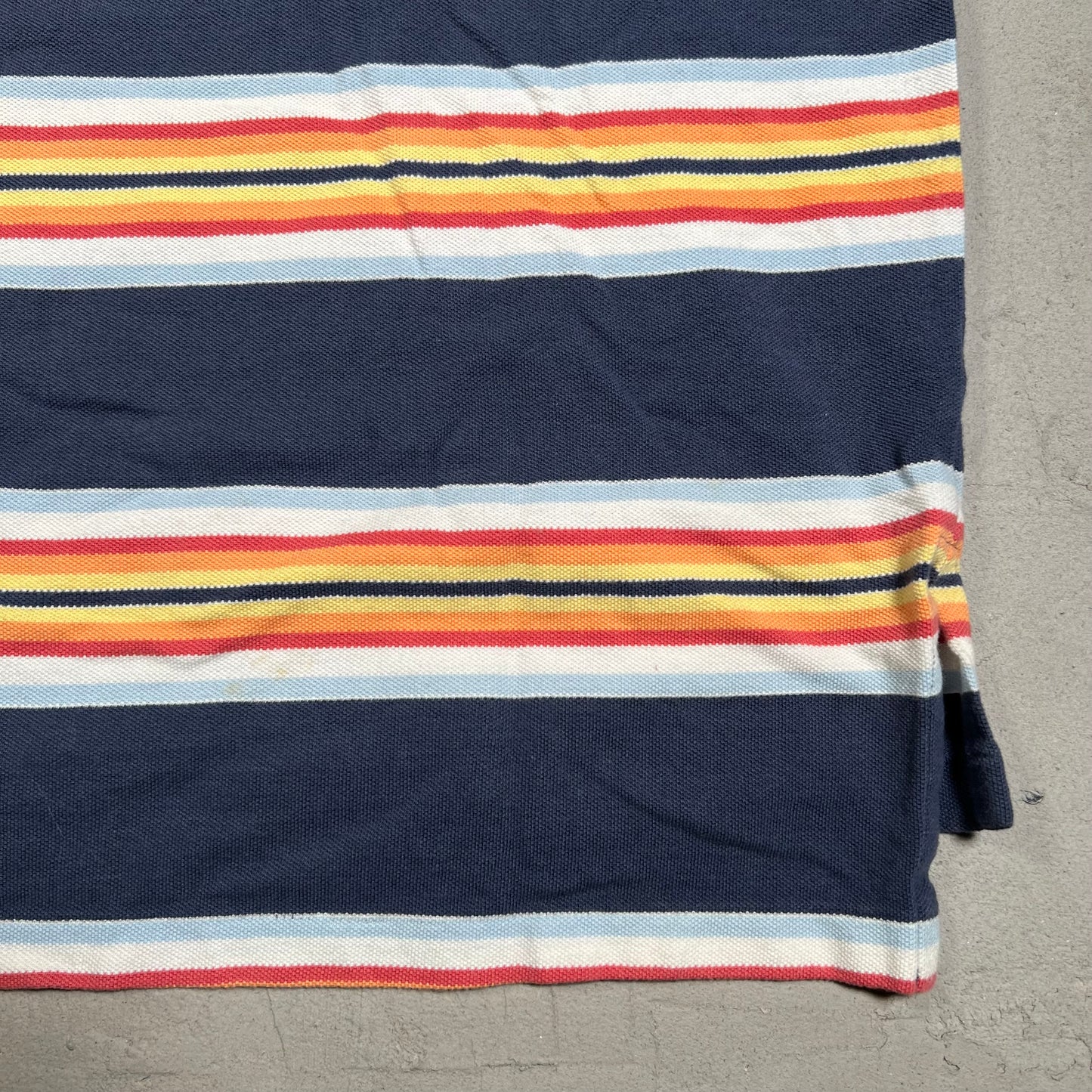 Y2K Polo Ralph Lauren Primary Striped Short Sleeve Polo Size XXL USED v19352