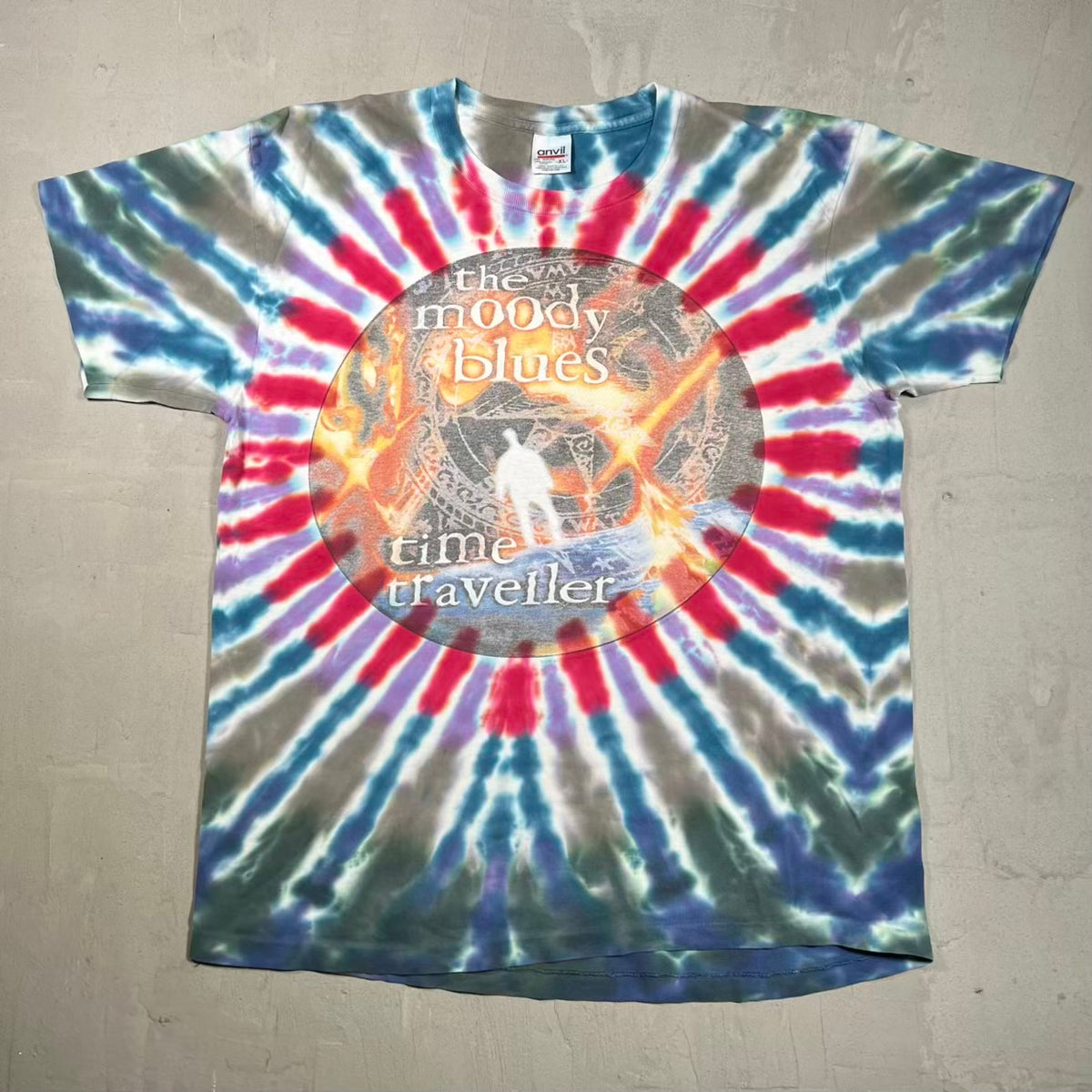 1998 The Moody Blues Time Traveller Tie Dye Tee Size XL USED v20163