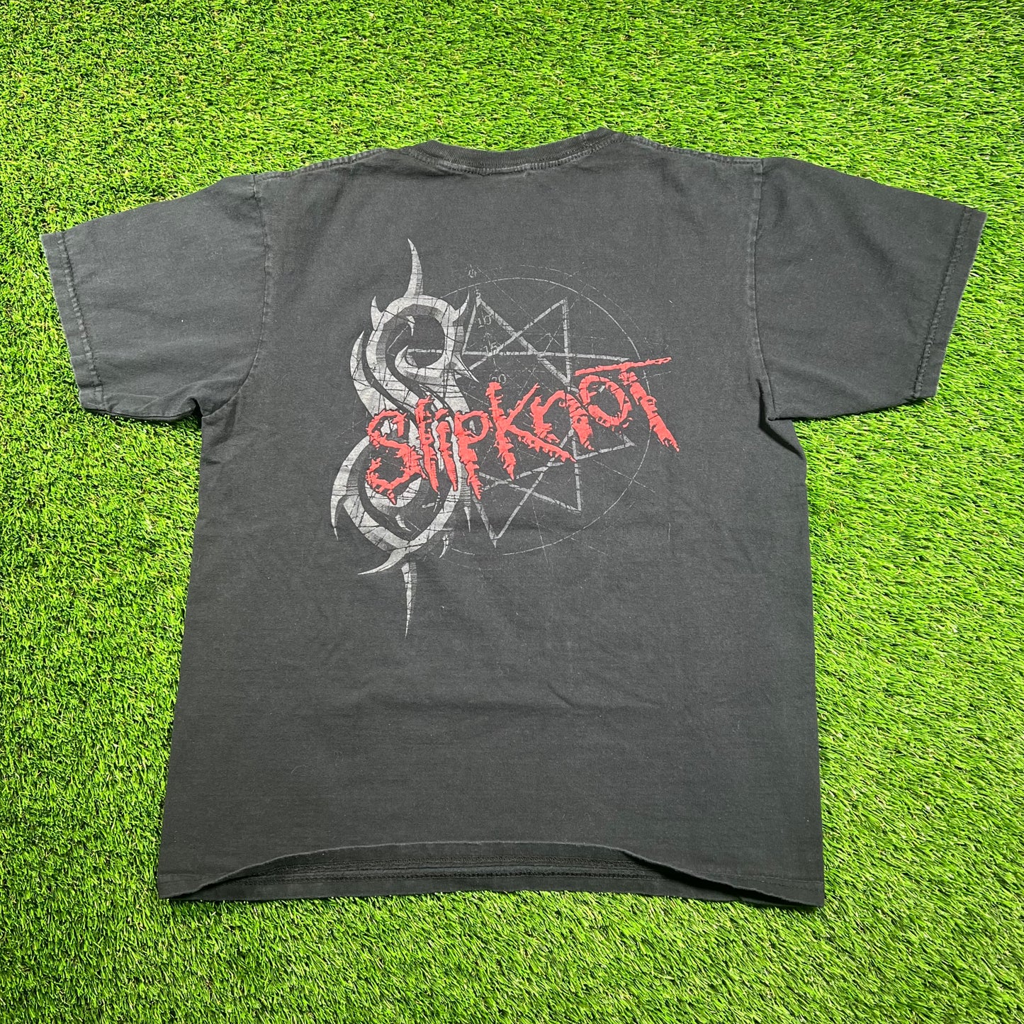 2011 Slipknot Pentagram Black Tee Size Medium USED v18314