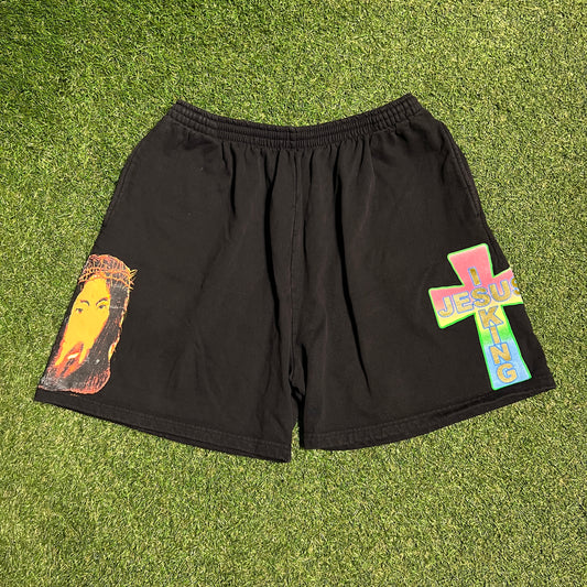 Kanye West Jesus is King AWGE Black Shorts Size Large USED x13625