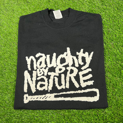 Y2K Naught by Nature Black Tee Size Large USED v16967
