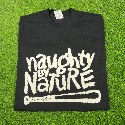 Y2K Naught by Nature Black Tee Size Large USED v16967