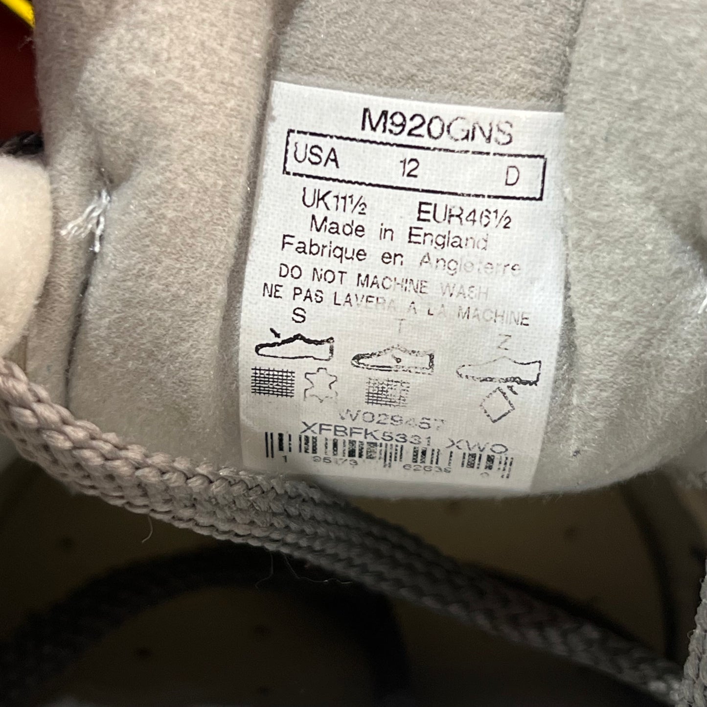 New Balance 920 Grey Black (2022) Size 12 USED s20419