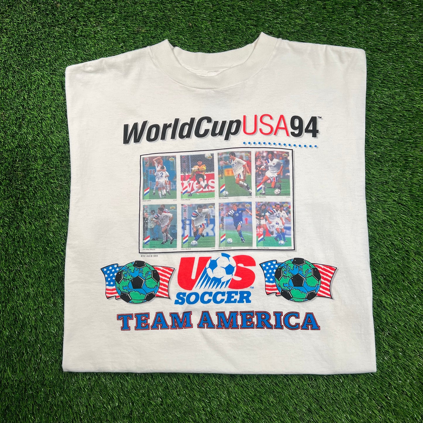 1994 World Cup White US Soccer Tee Size XL USED v18373