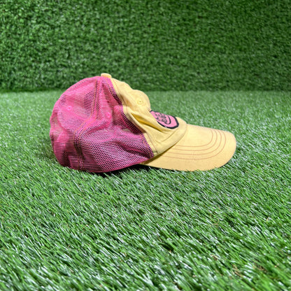 Y2K Von Dutch Yellow/Pink Trucker Snapback Hat USED v18121