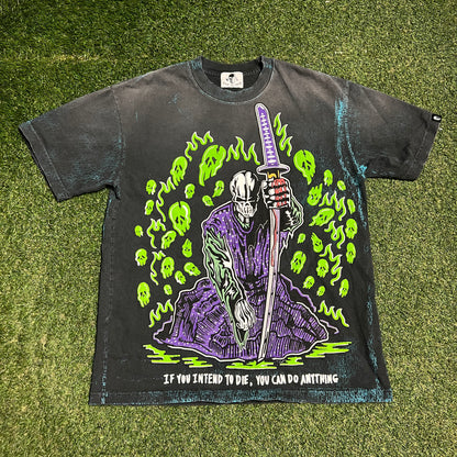 Warren Lotas Dark Grey Samurai Tee Size Small USED x14177