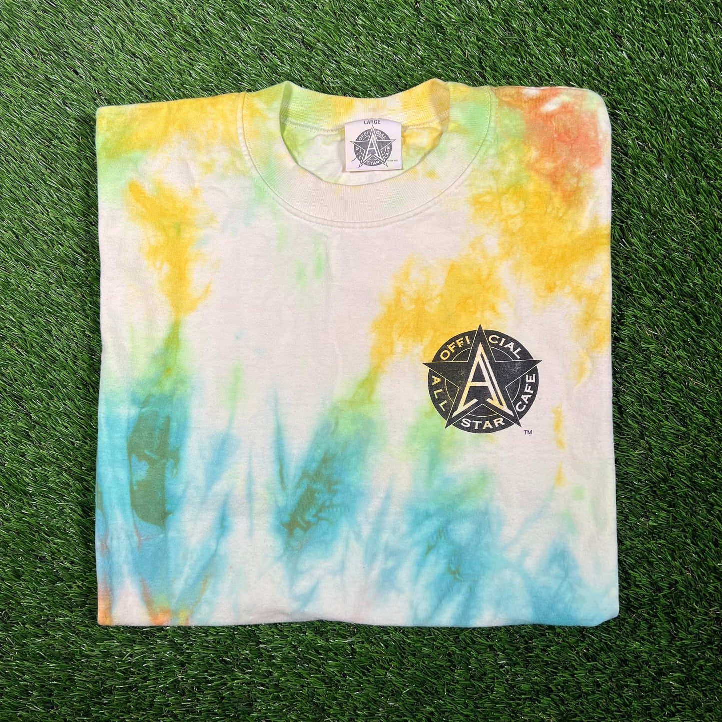 1990s Tie Dye All Star Cafe Tee Size Large USED v17502