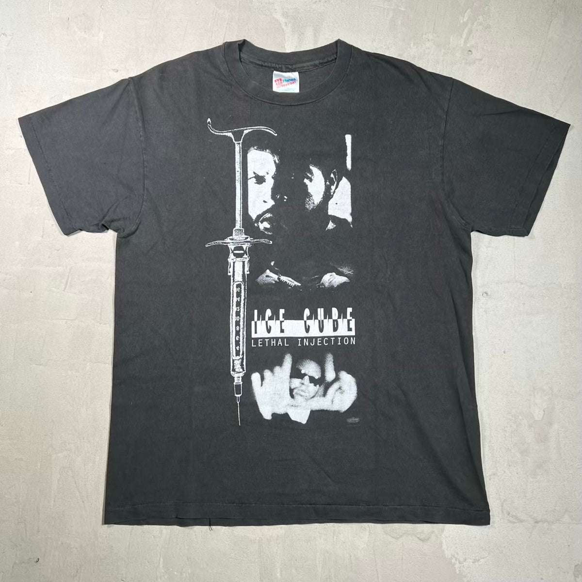 1994 Ice Cube Leathal Injection Black Tee Size Large USED v20103