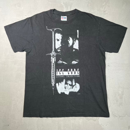 1994 Ice Cube Leathal Injection Black Tee Size Large USED v20103