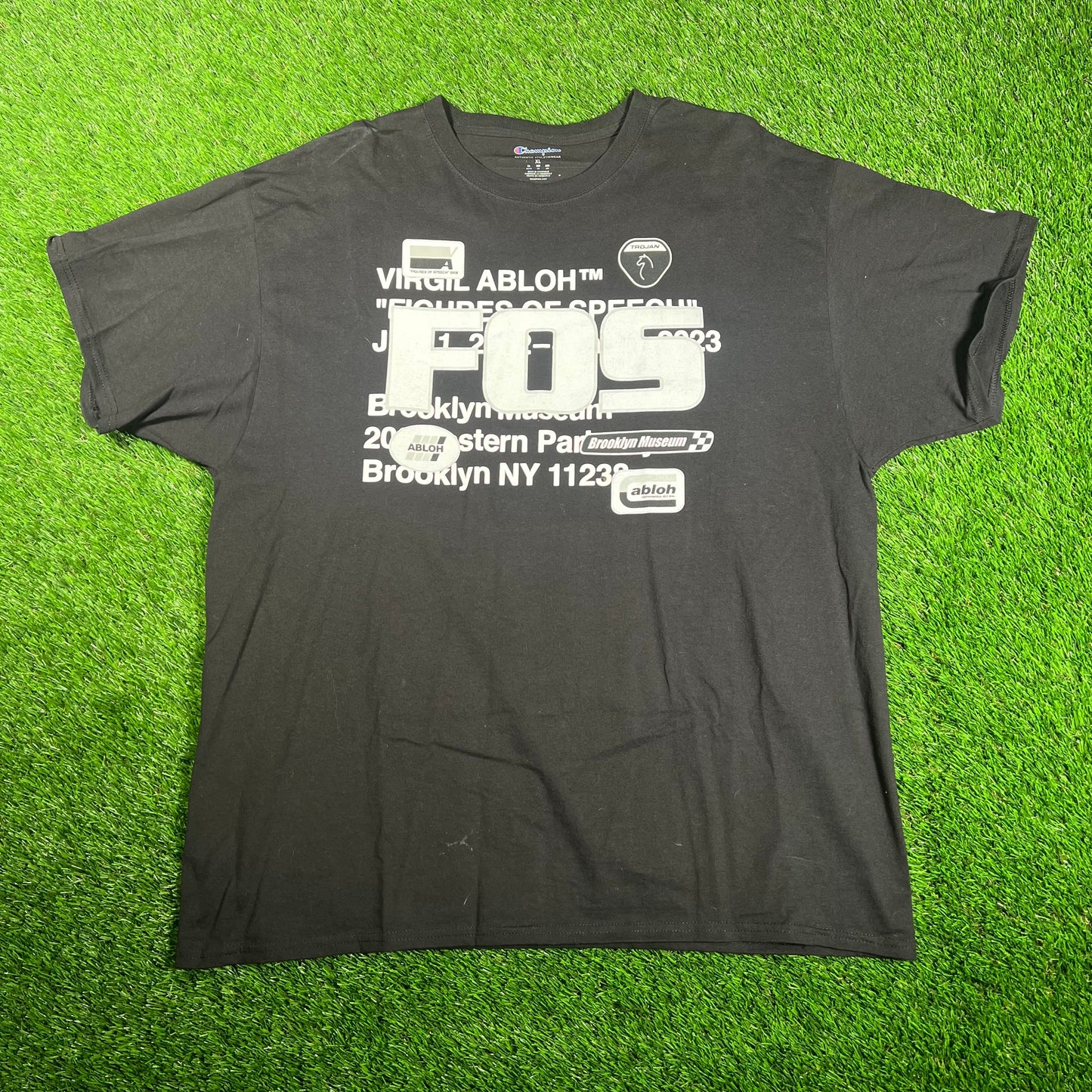 Virgil Abloh OFF White FOS Black Tee Size XL USED x15554