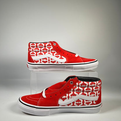 Vans Skate Grosso Mid Supreme Monogram S Logo Red (2021) Size 9 NEW s20228
