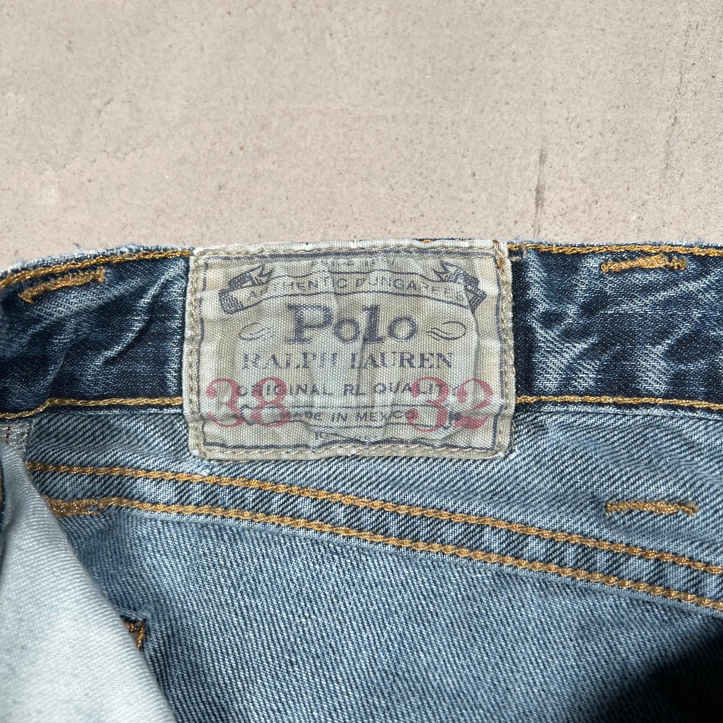 Y2K Polo Ralph Lauren Blue Denim Jeans Size 38 USED v19571