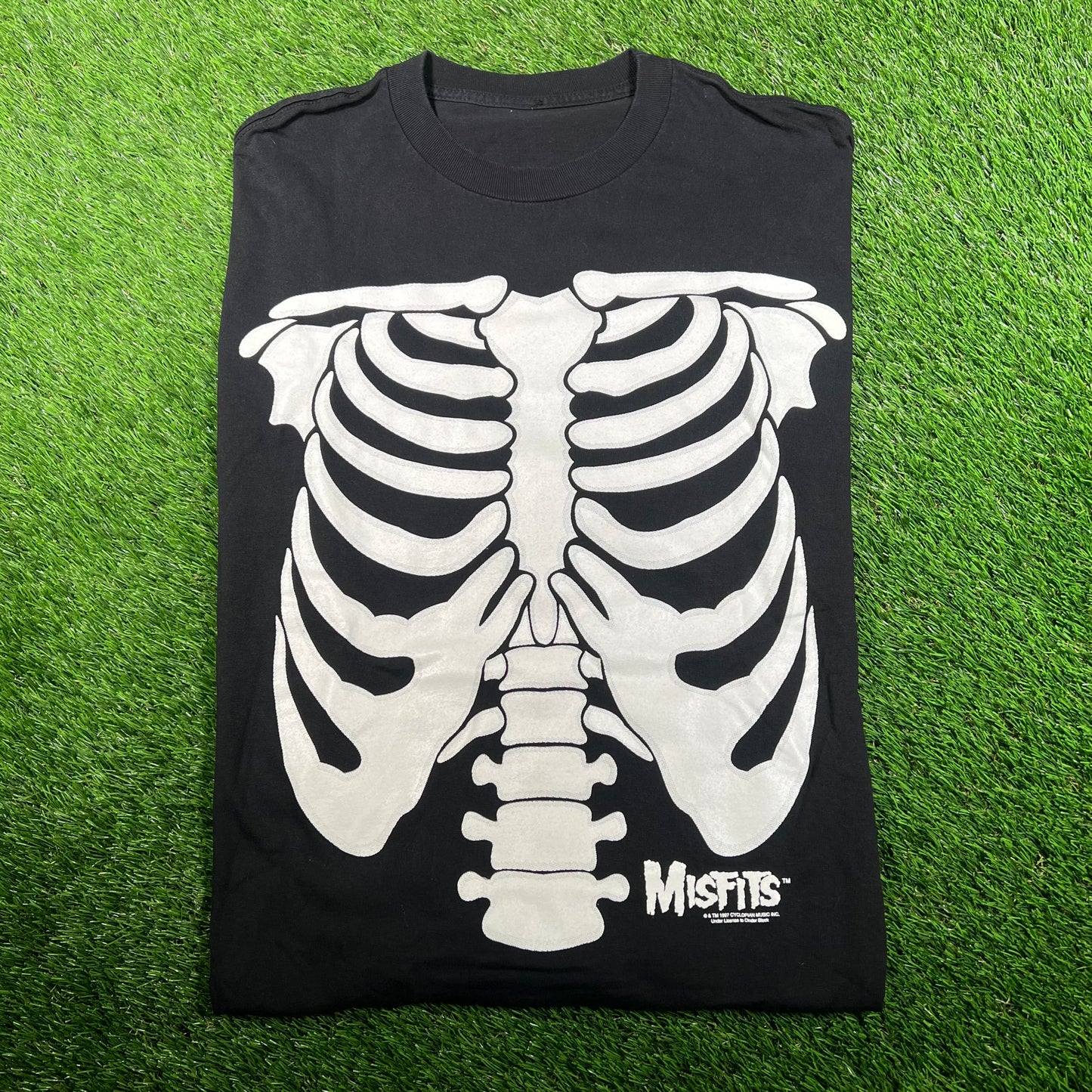 1997 Misfits Glow In Dark Bones Black Longsleeve Size Large USED v18040