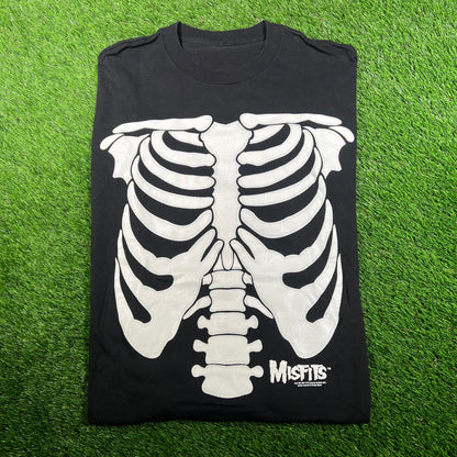 1997 Misfits Glow In Dark Bones Black Longsleeve Size Large USED v18040