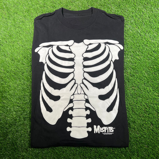 1997 Misfits Glow In Dark Bones Black Longsleeve Size Large USED v18040