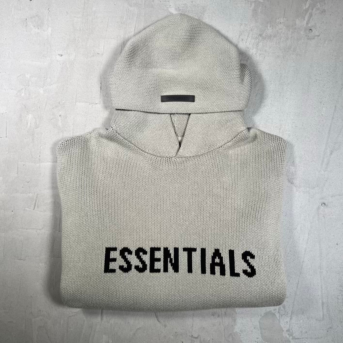 Essentials Fear of God FOG Grey Knit Hoodie Size Medium USED x18892