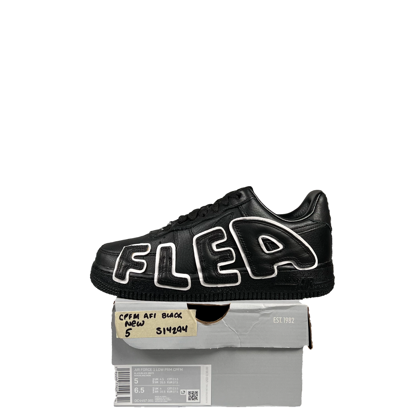 Nike Air Force One CPFM Black 2020 Size 5 NEW s14294