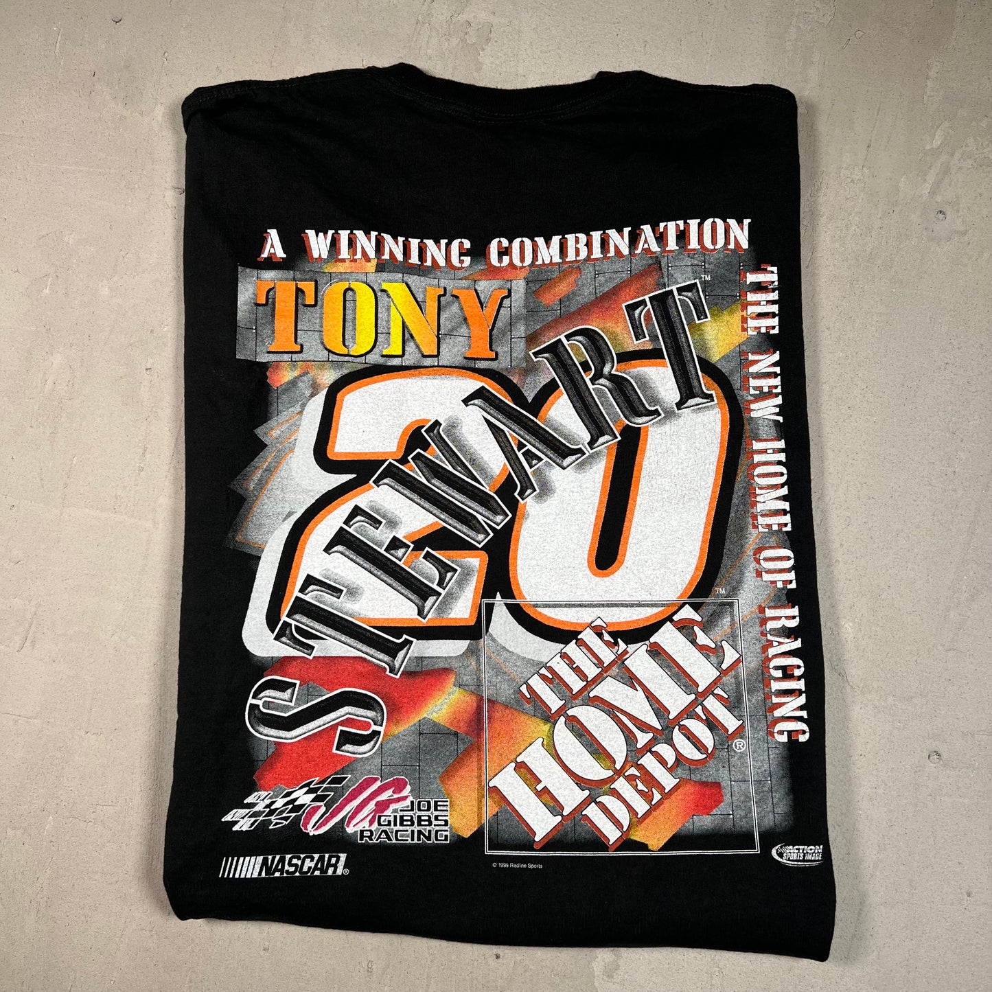1999 Tony Stewart Nascar Black Tee Size XL USED v19512