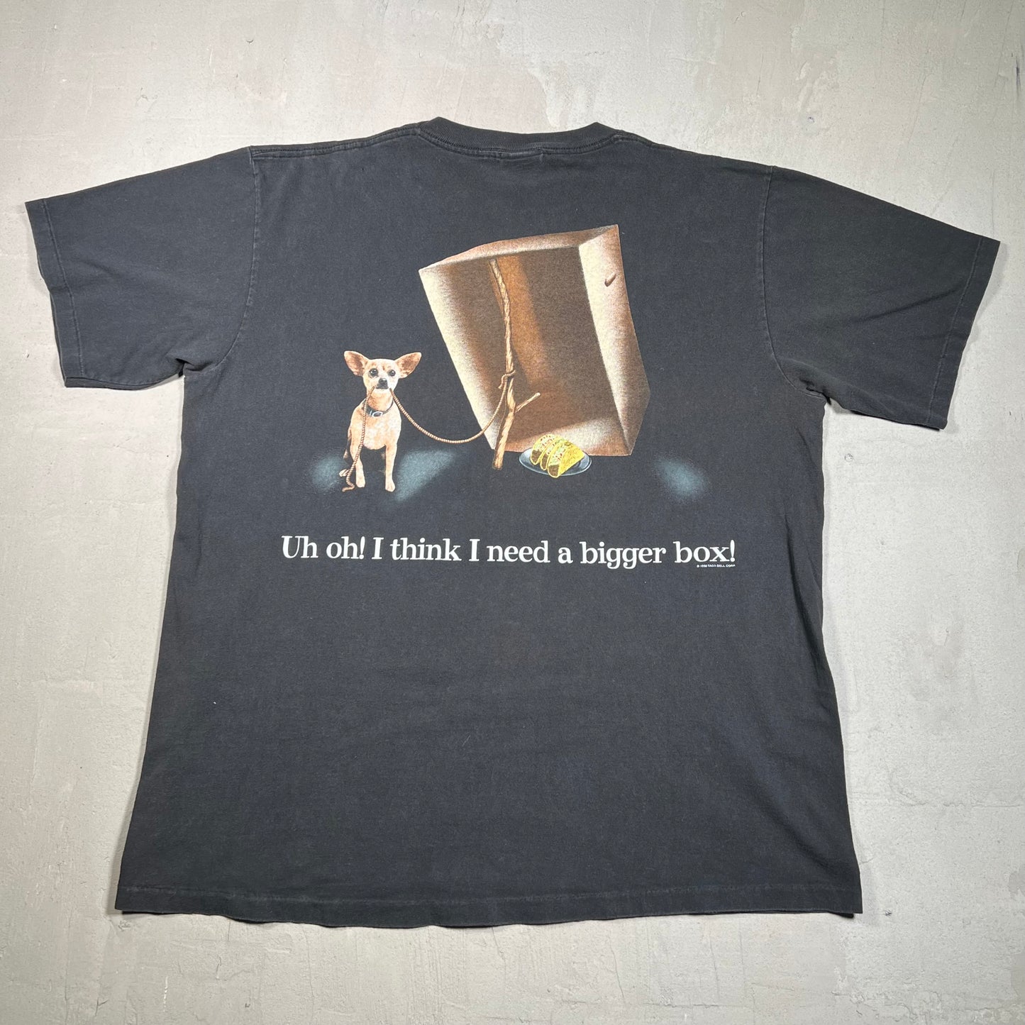 1998 Taco Bell Chihuahua Black Tee Size XL USED