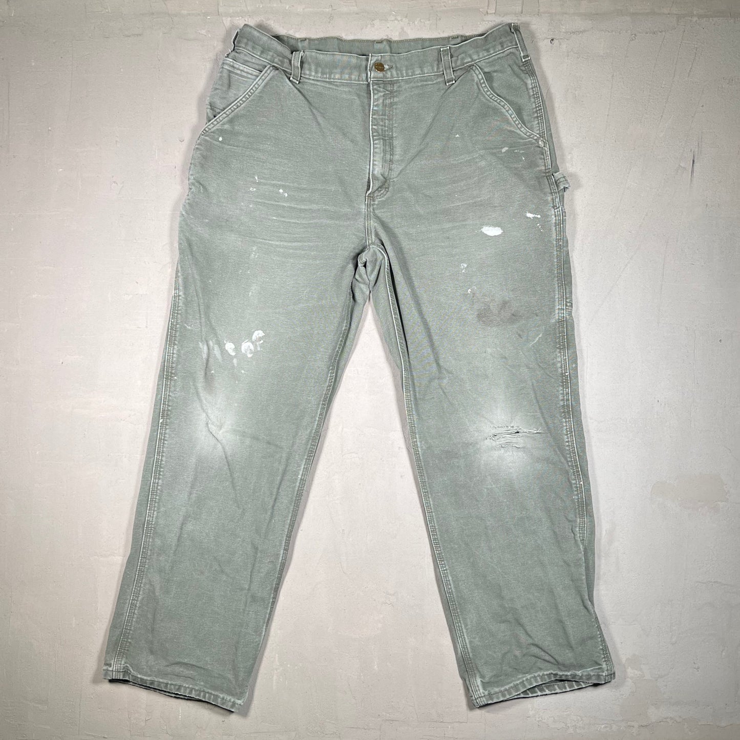 Y2K Carhartt Workwear Green Pants Size 38x32 USED v19139