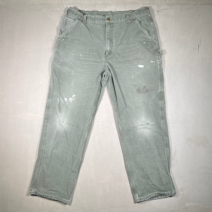 Y2K Carhartt Workwear Green Pants Size 38x32 USED v19139