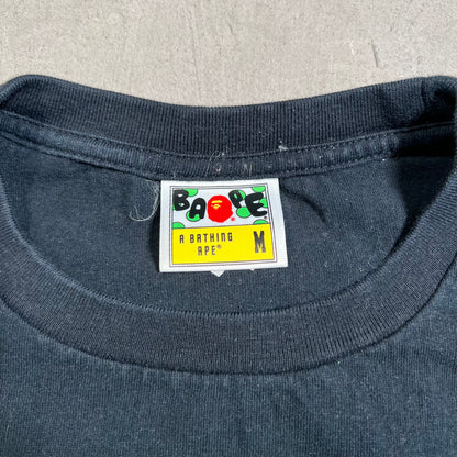 Bape Green/Pink Head Black Tee Size Medium USED x17636