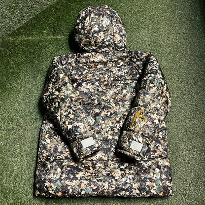 North Face 600 Series Heavy Leaves Camo Puffy Jacket Size XL USED v16547