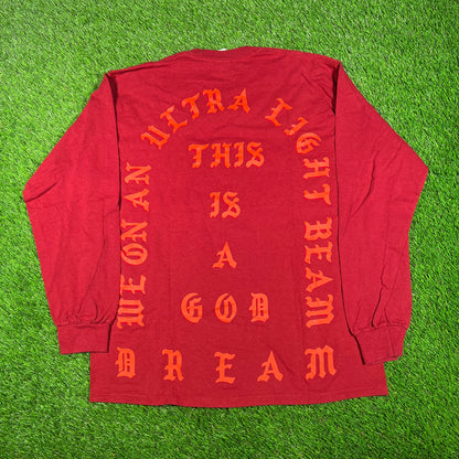 Kanye West I Feel Like Pablo Red Longsleeve Size Large USED x15880