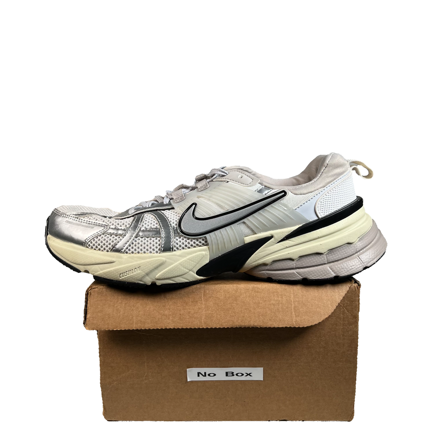 Nike V2K Run Summit White Metallic Silver (2023) Size 10 USED s22178
