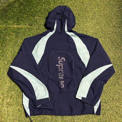 Supreme Gore Tex Paclite Navy Blue Light Jacket (2022) Size Small USED x13848