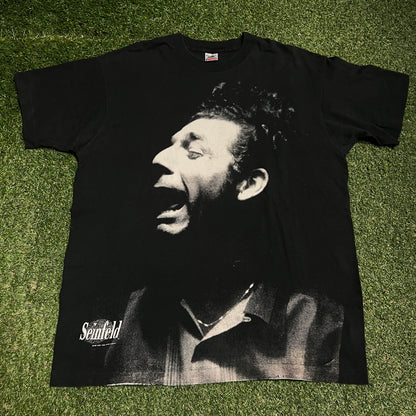 1993 Kramer Seinfeld Full Print Black Tee Size XL USED v16416