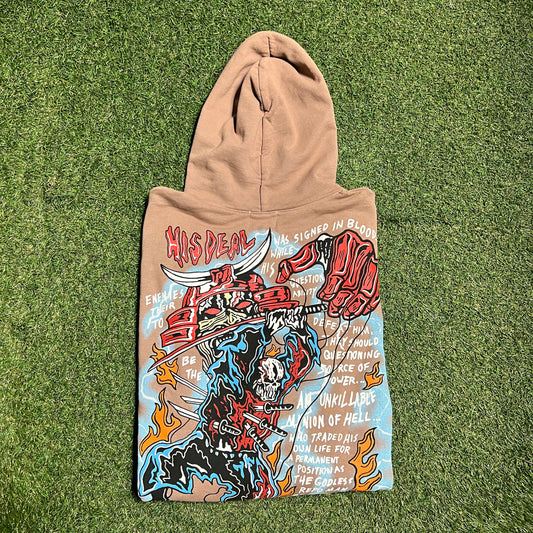 Warren Lotas "His Deal Signed in Blood' Brown Hoodie Size Medium USED x13486