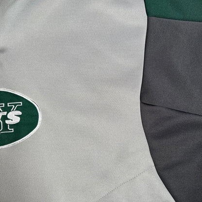 New York Jets Green/Grey Zip Up Fleece Size Large USED v17890