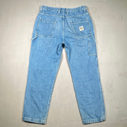 Stussy WorkGear Blue Jean Double Knee Pants Size 31 USED x17345