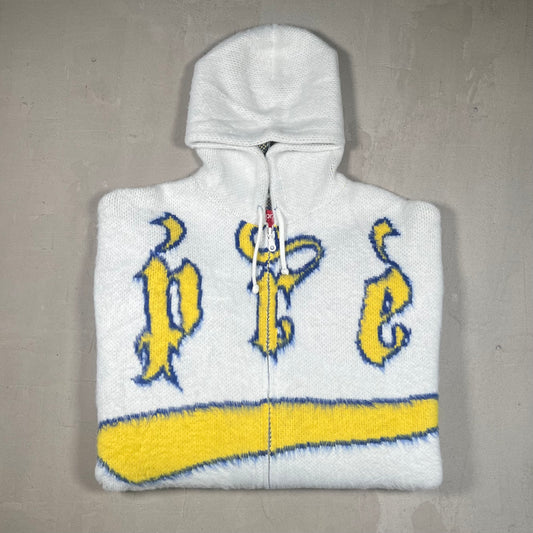 Supreme Accent Brushed Zip Up White Hoodie (2024) Size XL USED x17159