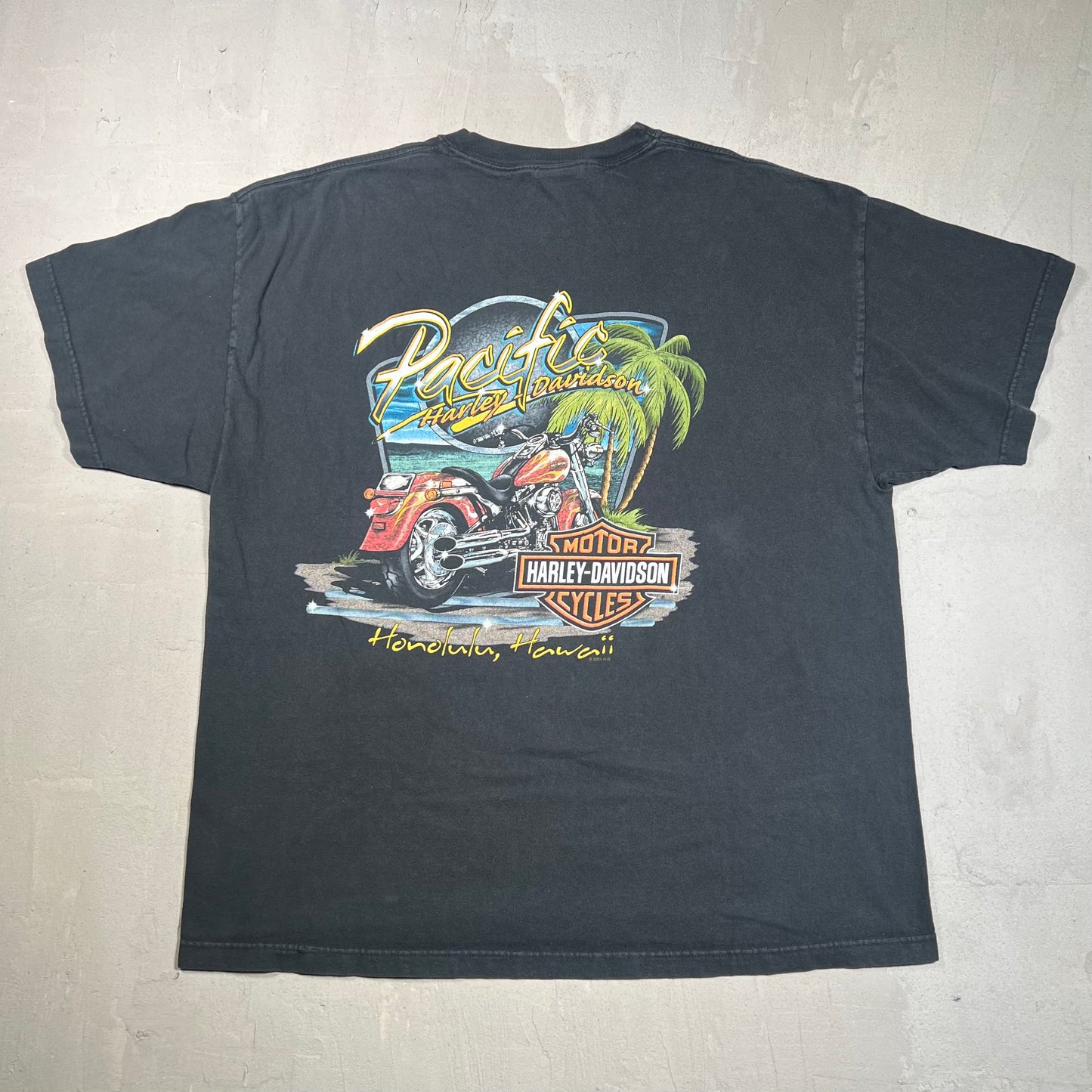 2004 Harley Davidson Hawaii Distressed Black Tee Size XL USED v18980