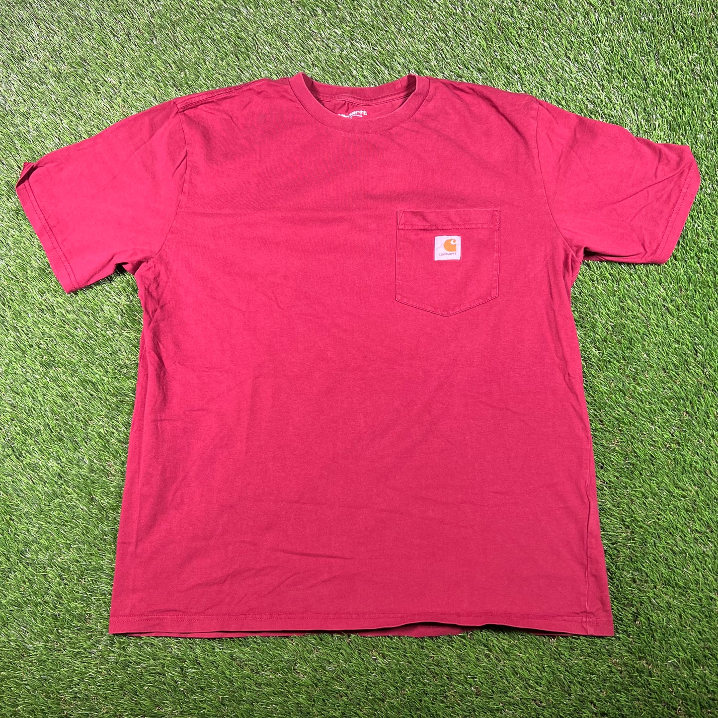 Carhartt Maroon Pocket Tee Size XL USED v18008