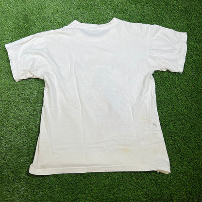 1990s Rasta Mickey Mouse White Tee Size Small v16518