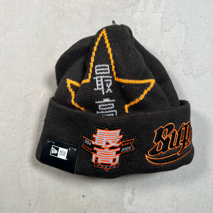 Supreme New Era Stars Black/Orange Beanie NEW x17414
