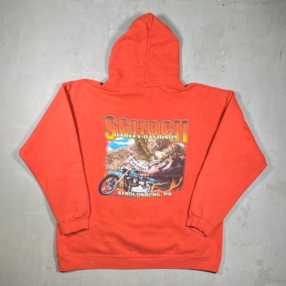 2004 Harley Davidson Orange Hoodie Size Large USED v20311