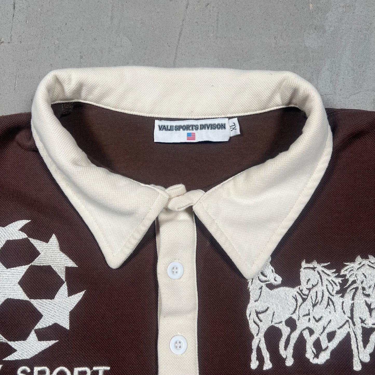 Vale Athletics "USA Derby" Longsleeve Rugby Brown Size XL USED x17334