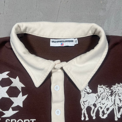 Vale Athletics "USA Derby" Longsleeve Rugby Brown Size XL USED x17334