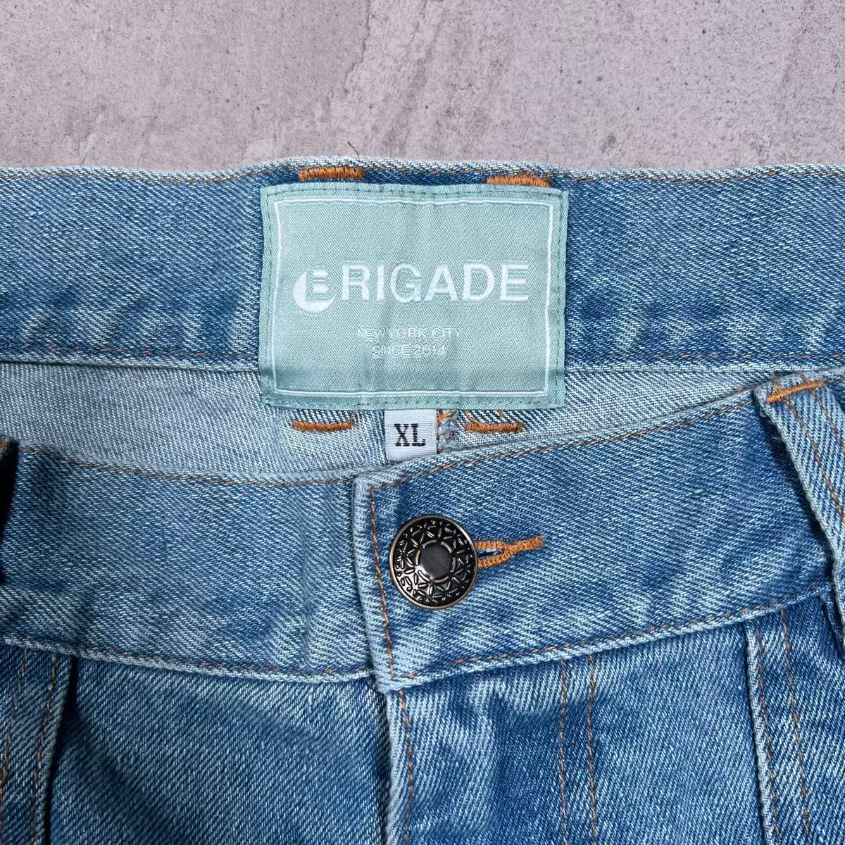 Bridage New York Blue Denim Double Knees Size XL USED x18489